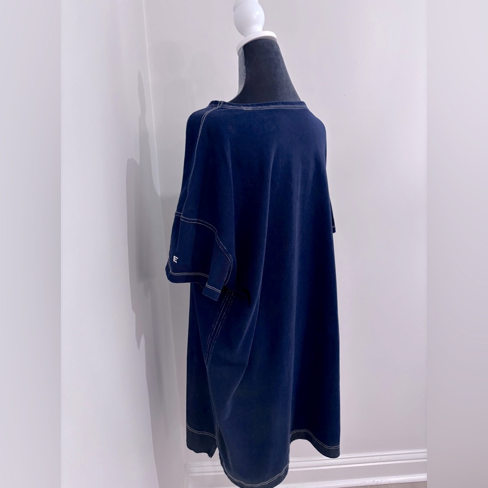 Everlane Oversized Mariner Dress In True Navy/White Size L - Picture 10 of 16